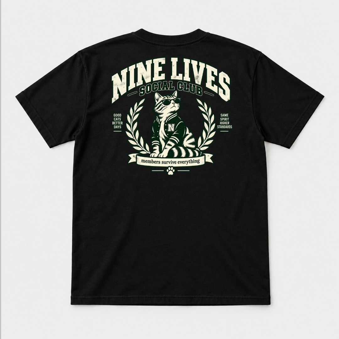 Nine Lives Social Club Cat Graphic T-Shirt & Sweatshirt