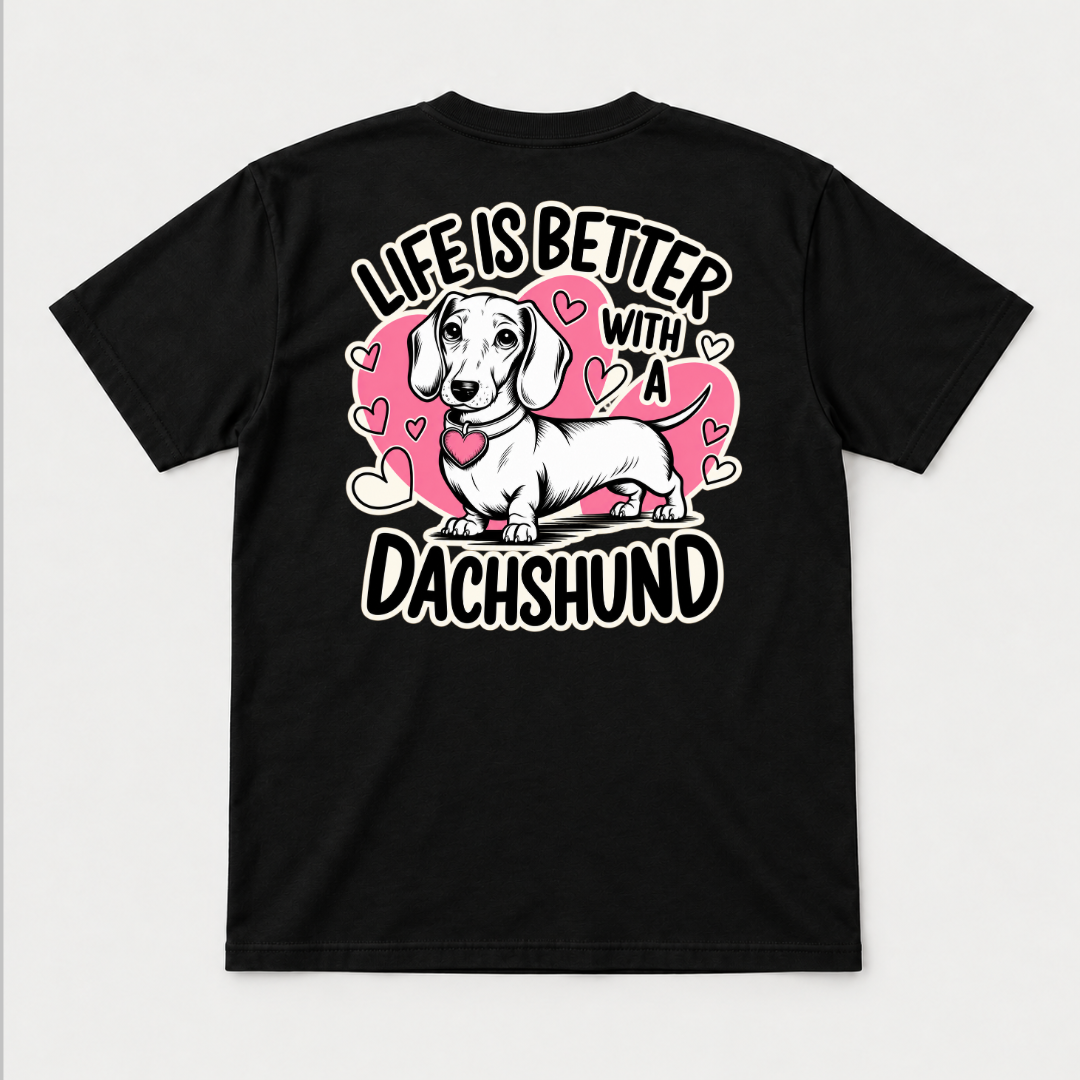 Life Is Better With a Dachshund Dog Graphic T-Shirt & Sweatshirt