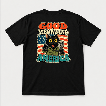 Good Meowning America Cat Graphic T-Shirt & Sweatshirt