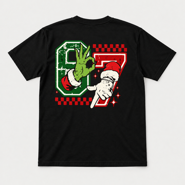 Santa Pointing Hand & Green OK Gesture Christmas Graphic T-Shirt & Sweatshirt