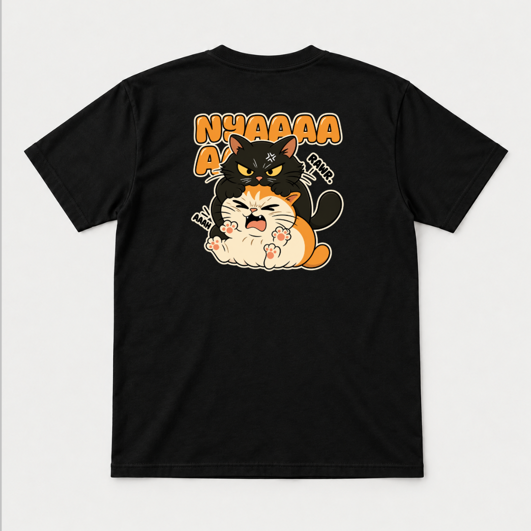 Nyaaa Cat Fight Comic Graphic T-Shirt & Sweatshirt
