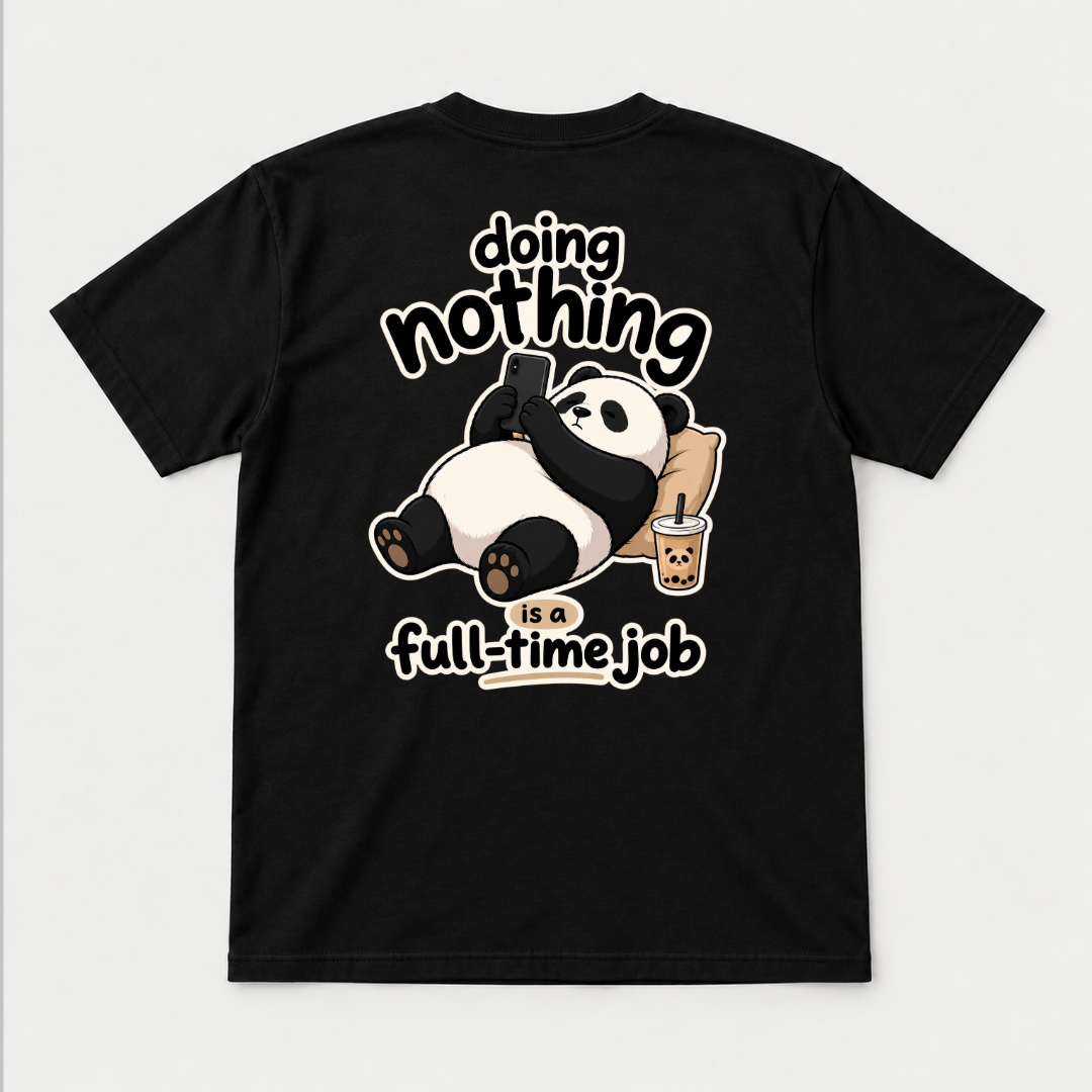 Doing Nothing Panda Graphic T-Shirt & Sweatshirt