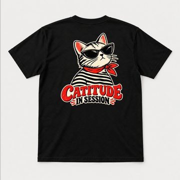 Catitude in Session Cat Graphic T-Shirt & Sweatshirt