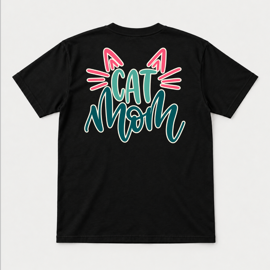 Cat Mom Pastel Lettering Graphic T-Shirt & Sweatshirt