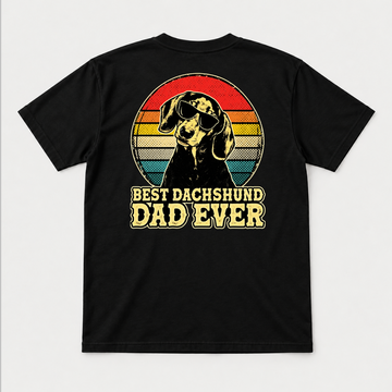 Best Dachshund Dad Ever Retro Dog Graphic T-Shirt & Sweatshirt