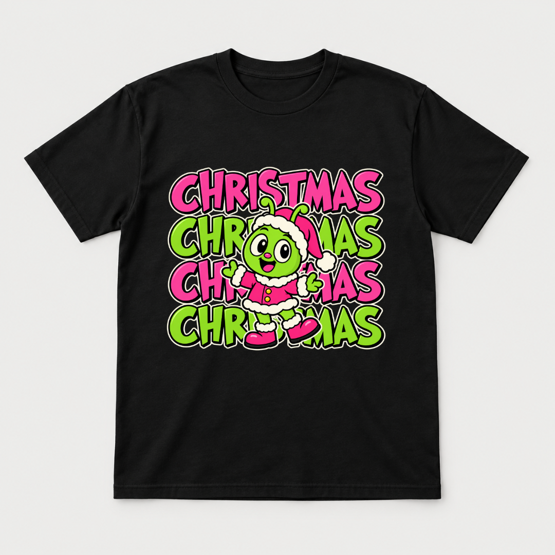 Green Alien Christmas Graphic T-Shirt & Sweatshirt