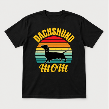 Dachshund Mom Sunset Silhouette Dog Graphic T-Shirt & Sweatshirt