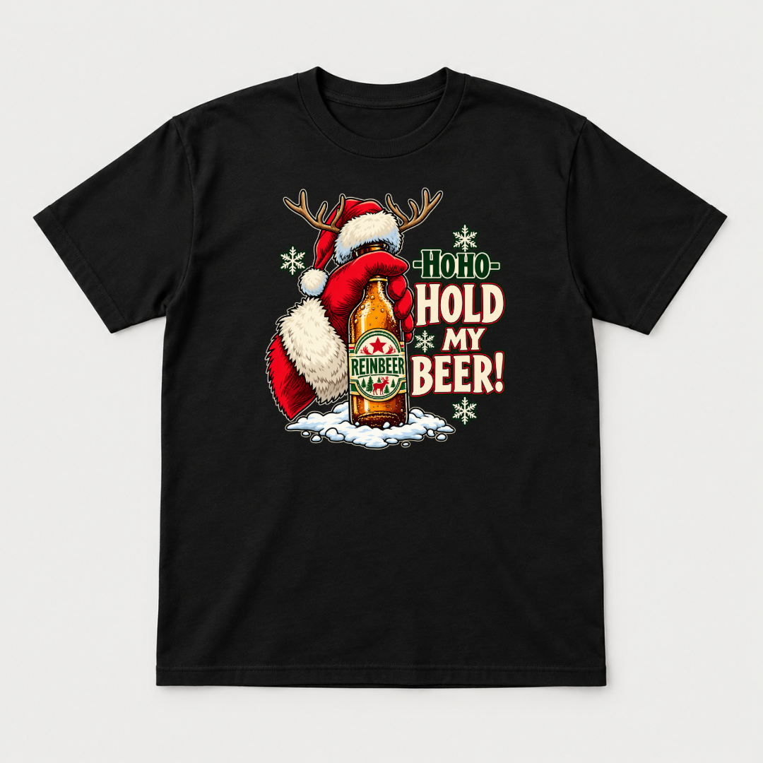 Ho Ho Hold My Beer Christmas Santa Graphic T-Shirt & Sweatshirt