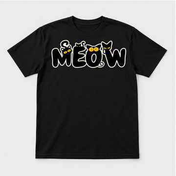Meow Cat Lettering Graphic T-Shirt & Sweatshirt