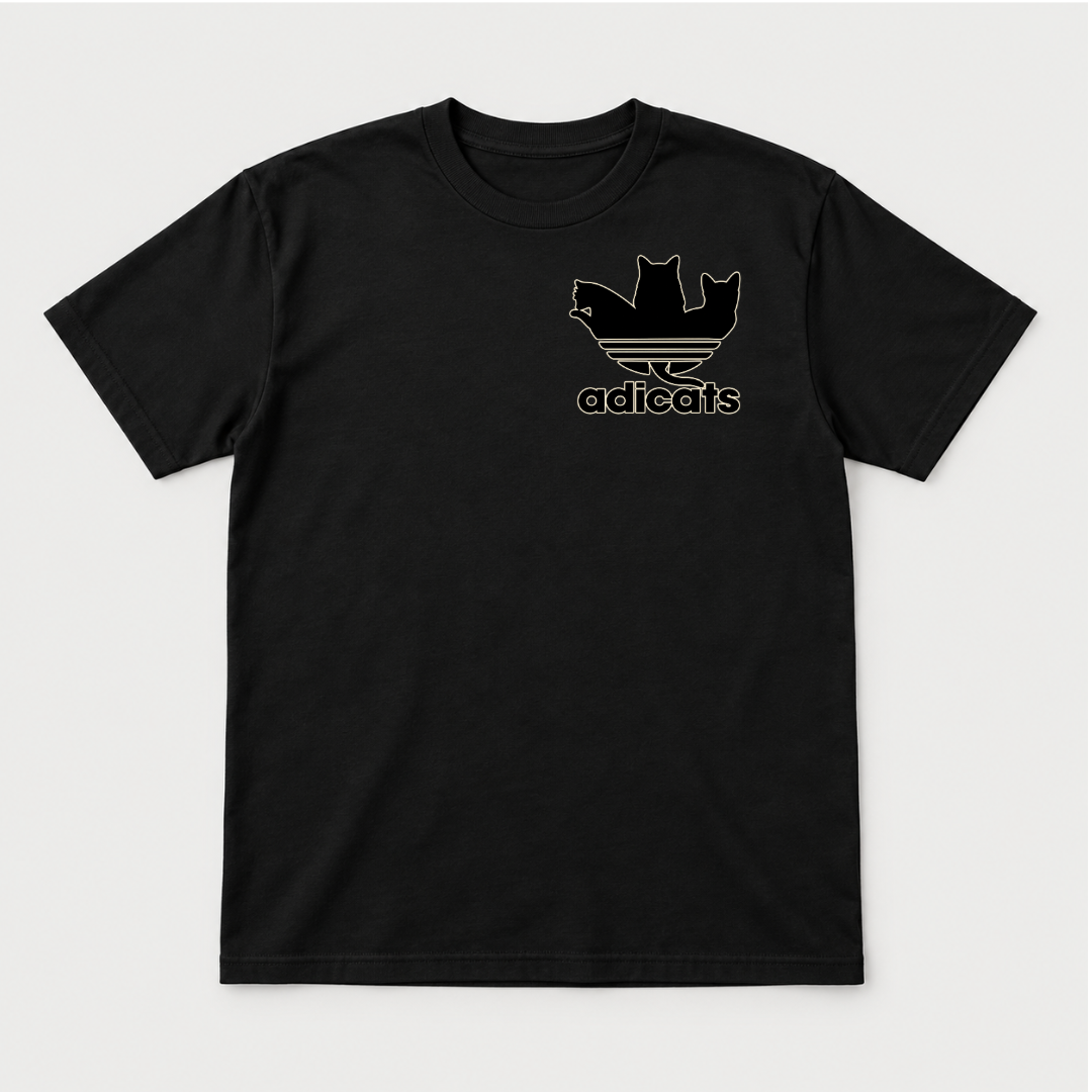Adicats Three-Stripe Cat Graphic T-Shirt & Sweatshirt