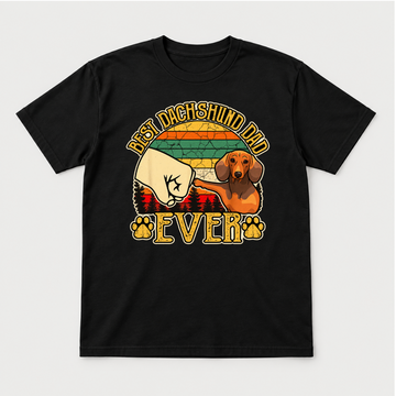 Best Dachshund Dad Ever Fist Bump - Dog Graphic T-Shirt & Sweatshirt