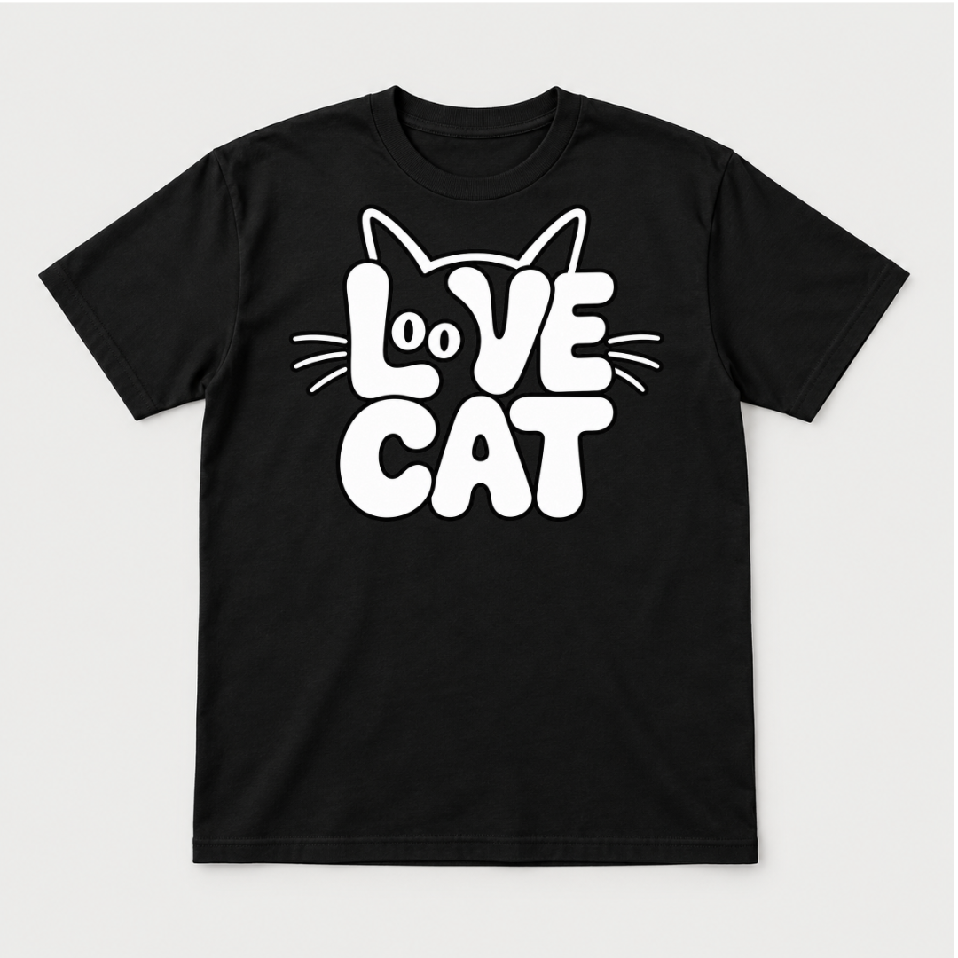 Love Cat Typography Graphic T-Shirt & Sweatshirt