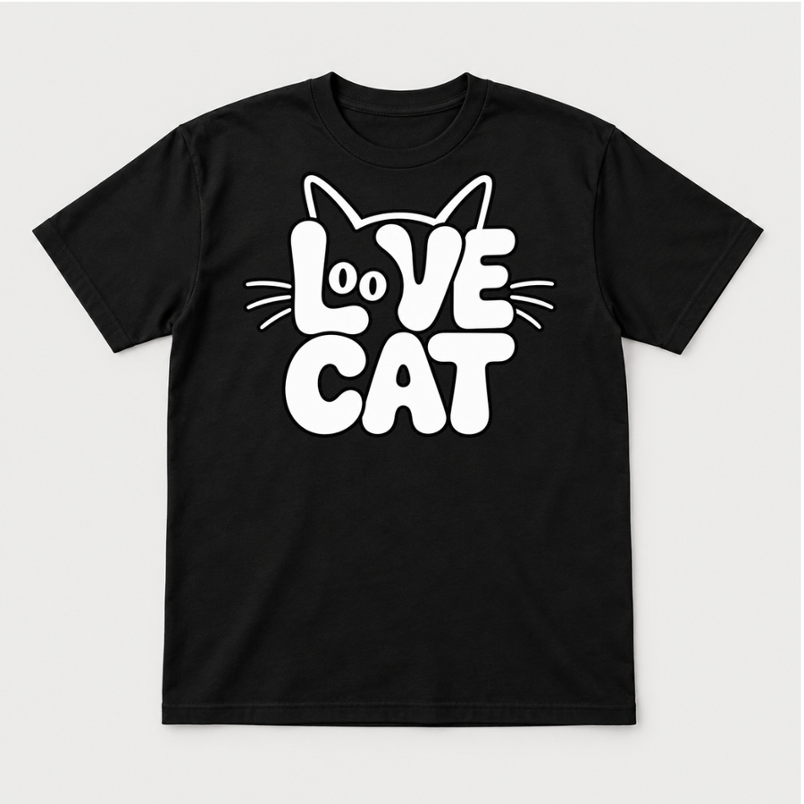 Love Cat Typography Graphic T-Shirt & Sweatshirt