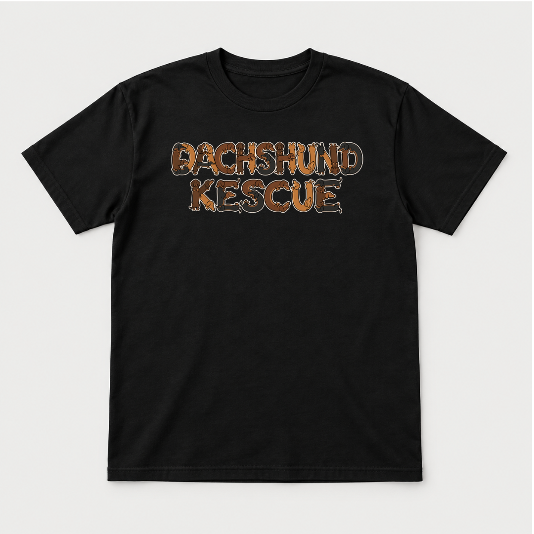 Dachshund Rescue Dog Lettering Graphic T-Shirt & Sweatshirt