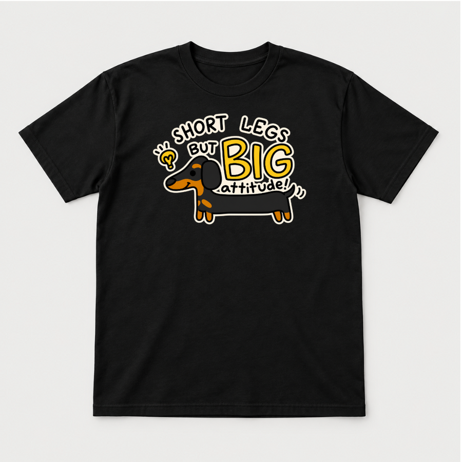 Short Legs Big Attitude Dachshund - Dog Graphic T-Shirt & Sweatshirt