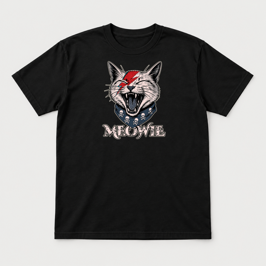 Meowtie Glam Rock Cat Graphic T-Shirt & Sweatshirt