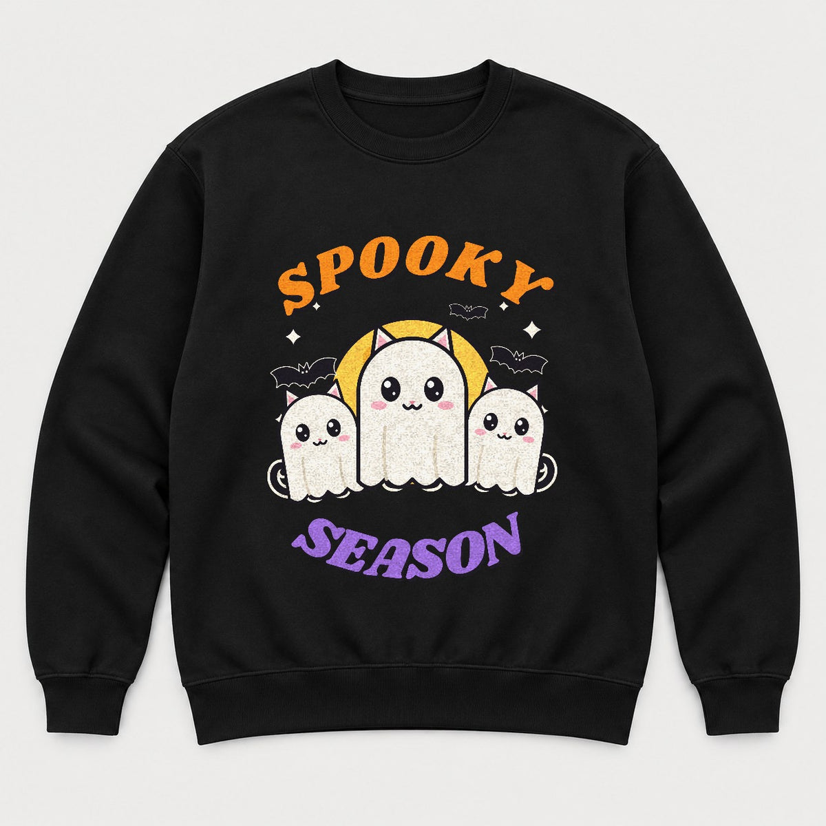 Spooky Season Ghost Cats Shirt – Cute Halloween Cat Tee & Sweatshirt