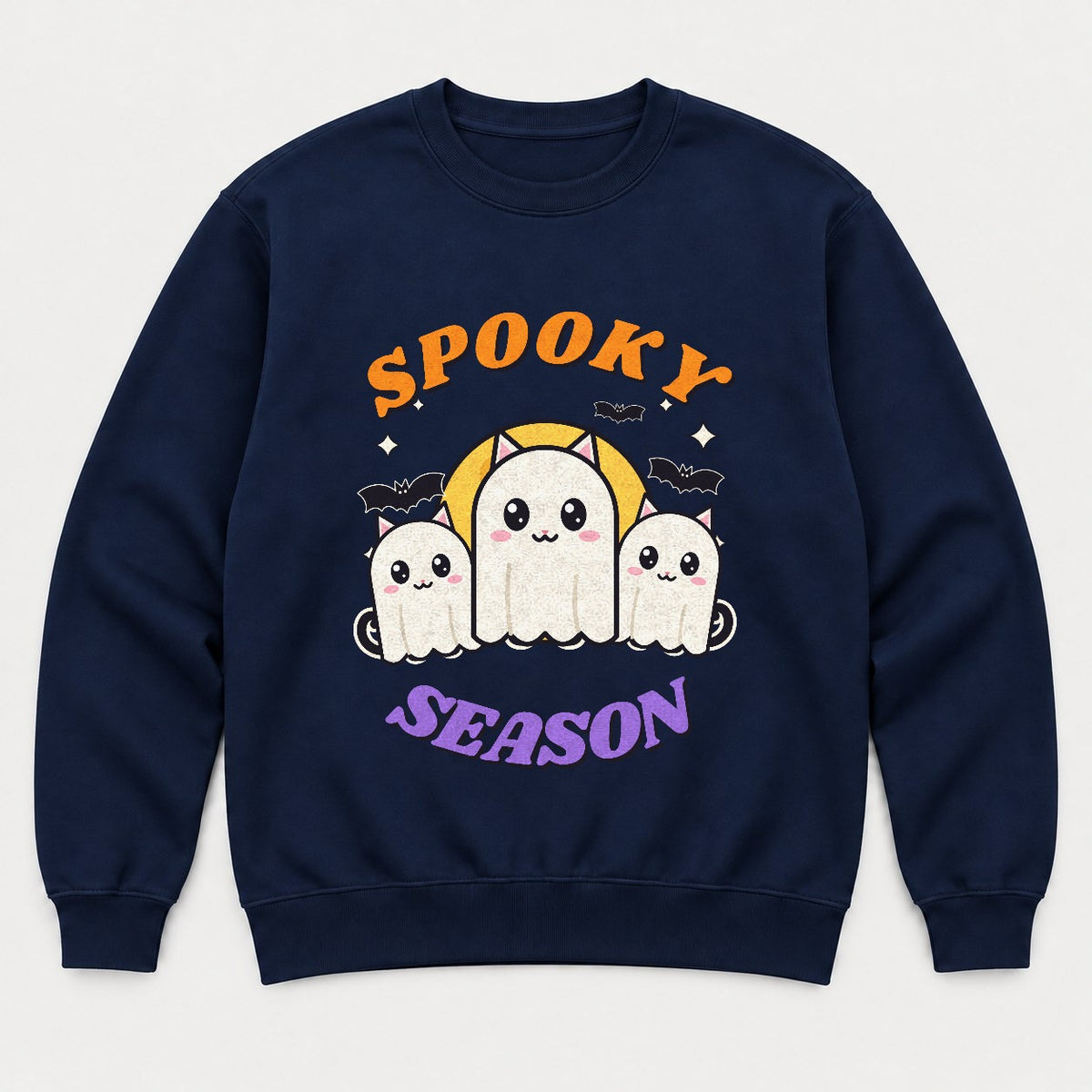 Spooky Season Ghost Cats Shirt – Cute Halloween Cat Tee & Sweatshirt