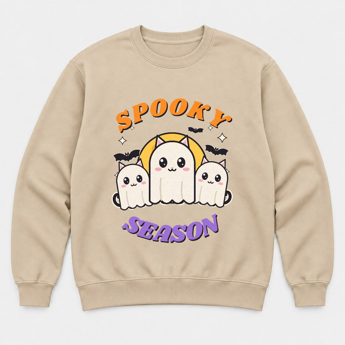 Spooky Season Ghost Cats Shirt – Cute Halloween Cat Tee & Sweatshirt