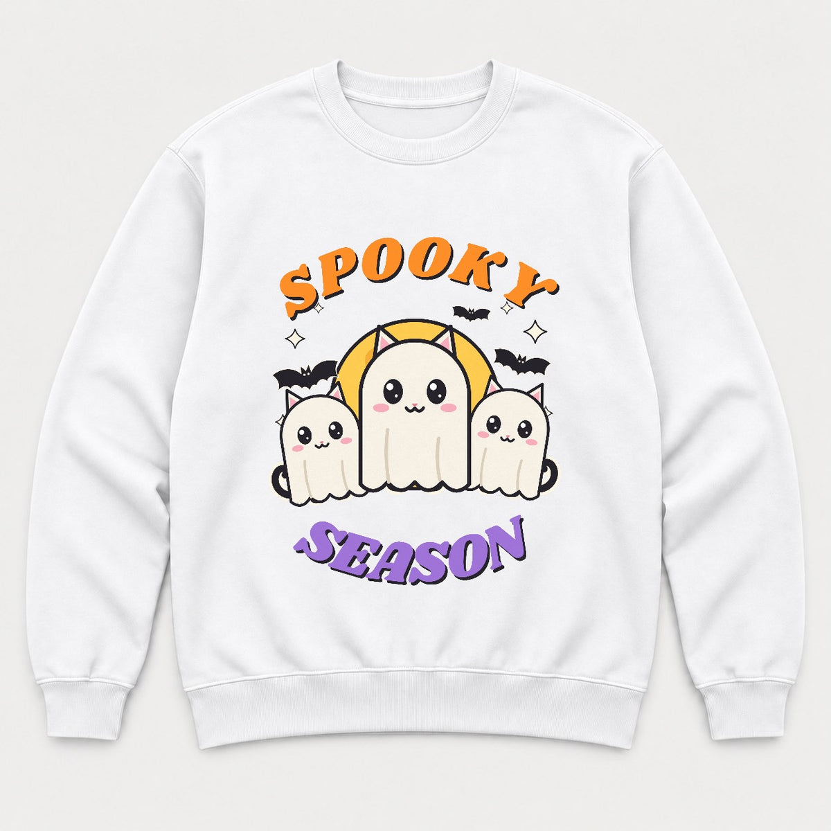 Spooky Season Ghost Cats Shirt – Cute Halloween Cat Tee & Sweatshirt