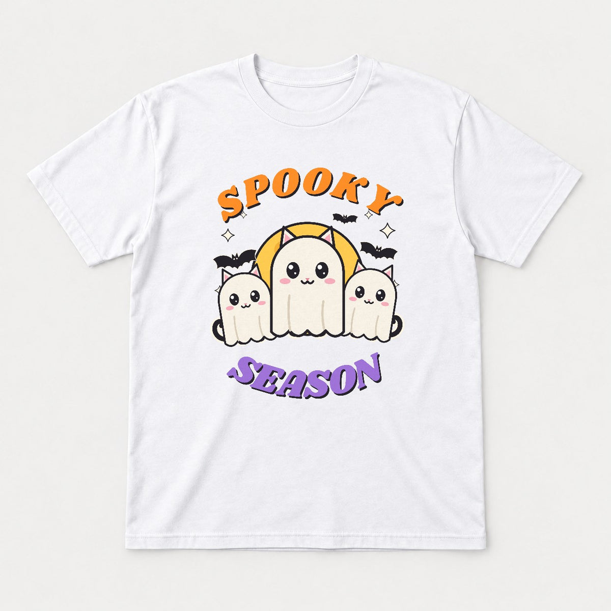 Spooky Season Ghost Cats Shirt – Cute Halloween Cat Tee & Sweatshirt