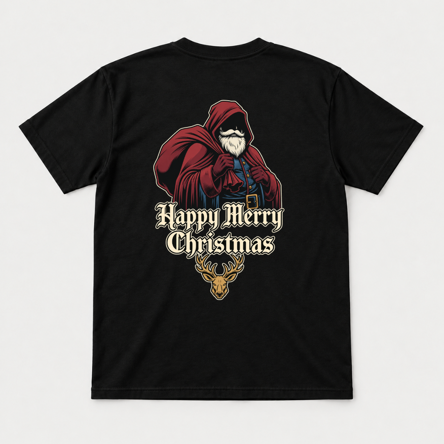 Gothic Santa Christmas T-Shirt & Sweatshirt – Merry Christmas Reindeer Graphic
