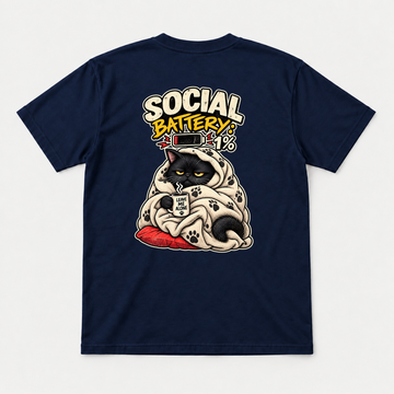 Social Battery 1% Cat T-Shirt & Sweatshirt