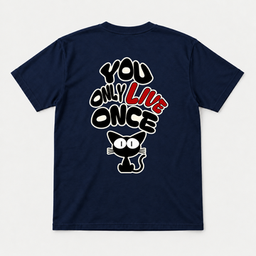 You Only Live Once Cat Graphic T-Shirt & Sweatshirt