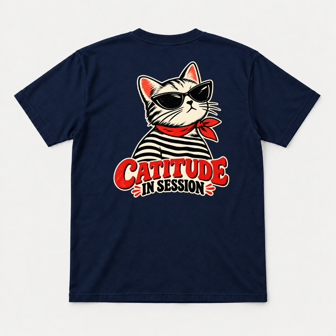 Catitude in Session Cat Graphic T-Shirt & Sweatshirt