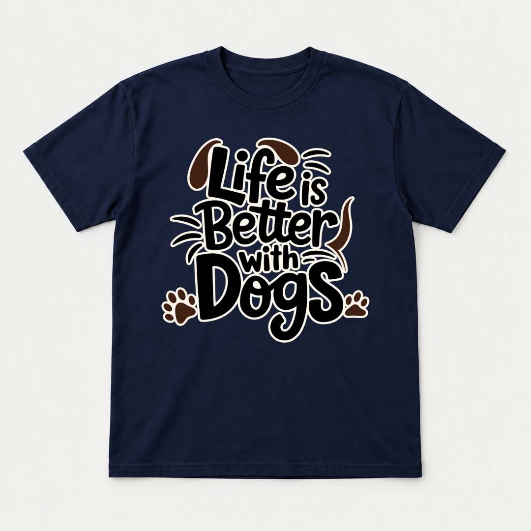 Life Is Better With Dogs Typography Graphic T-Shirt & Sweatshirt