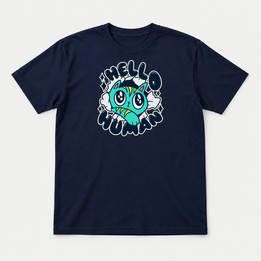 Hello Human Cat Graphic T-Shirt & Sweatshirt