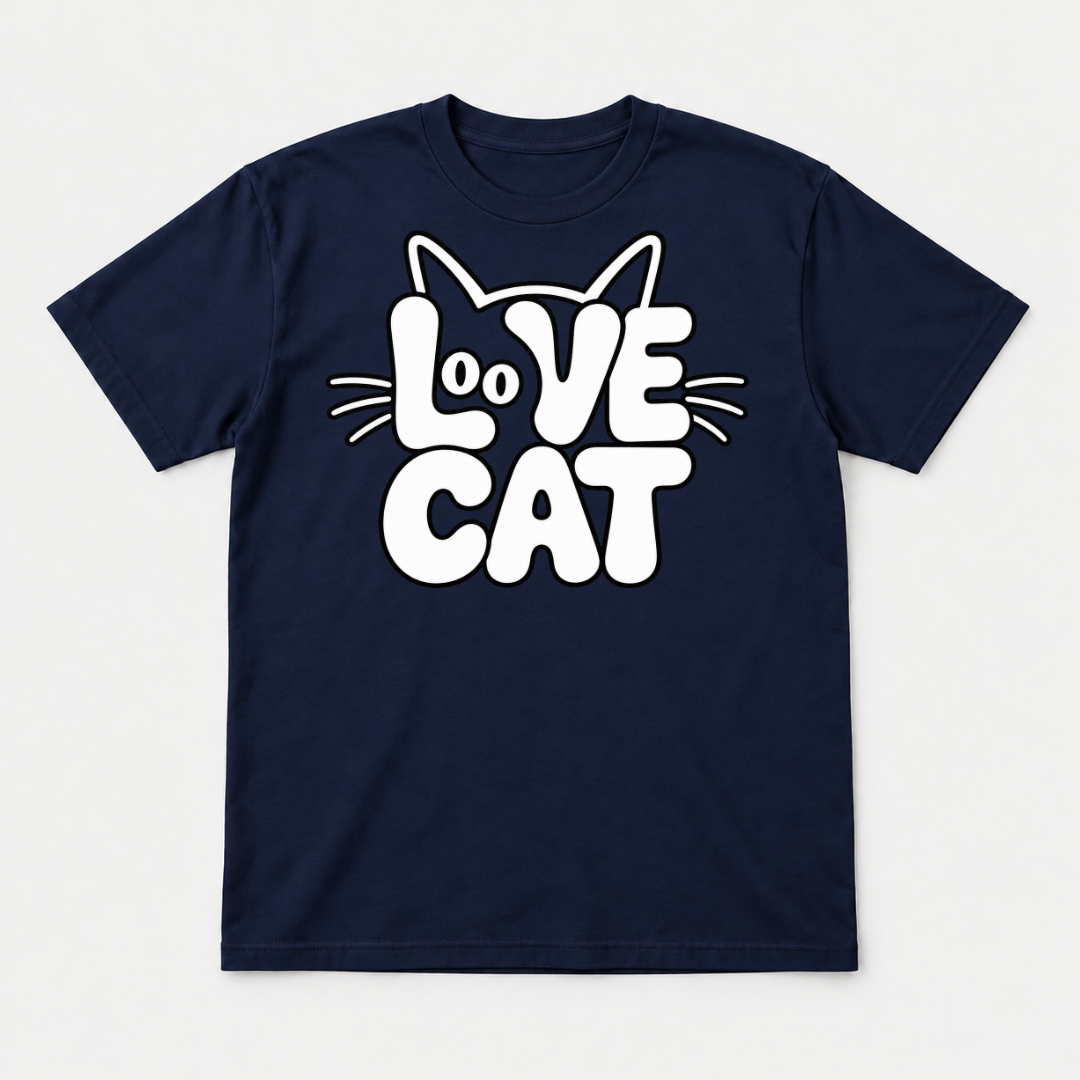Love Cat Typography Graphic T-Shirt & Sweatshirt