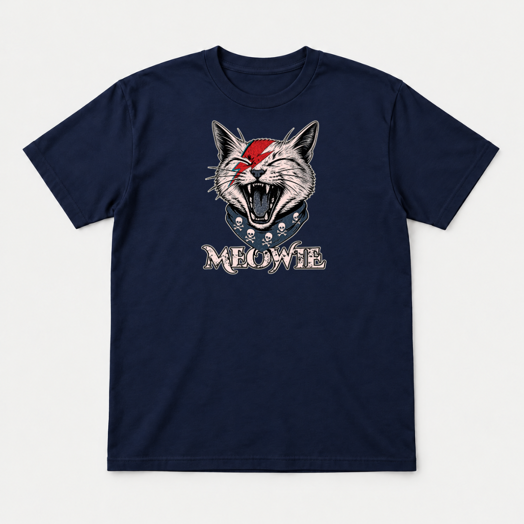 Meowtie Glam Rock Cat Graphic T-Shirt & Sweatshirt