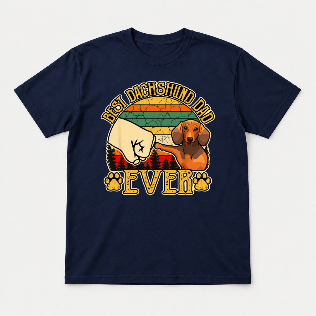 Best Dachshund Dad Ever Fist Bump - Dog Graphic T-Shirt & Sweatshirt