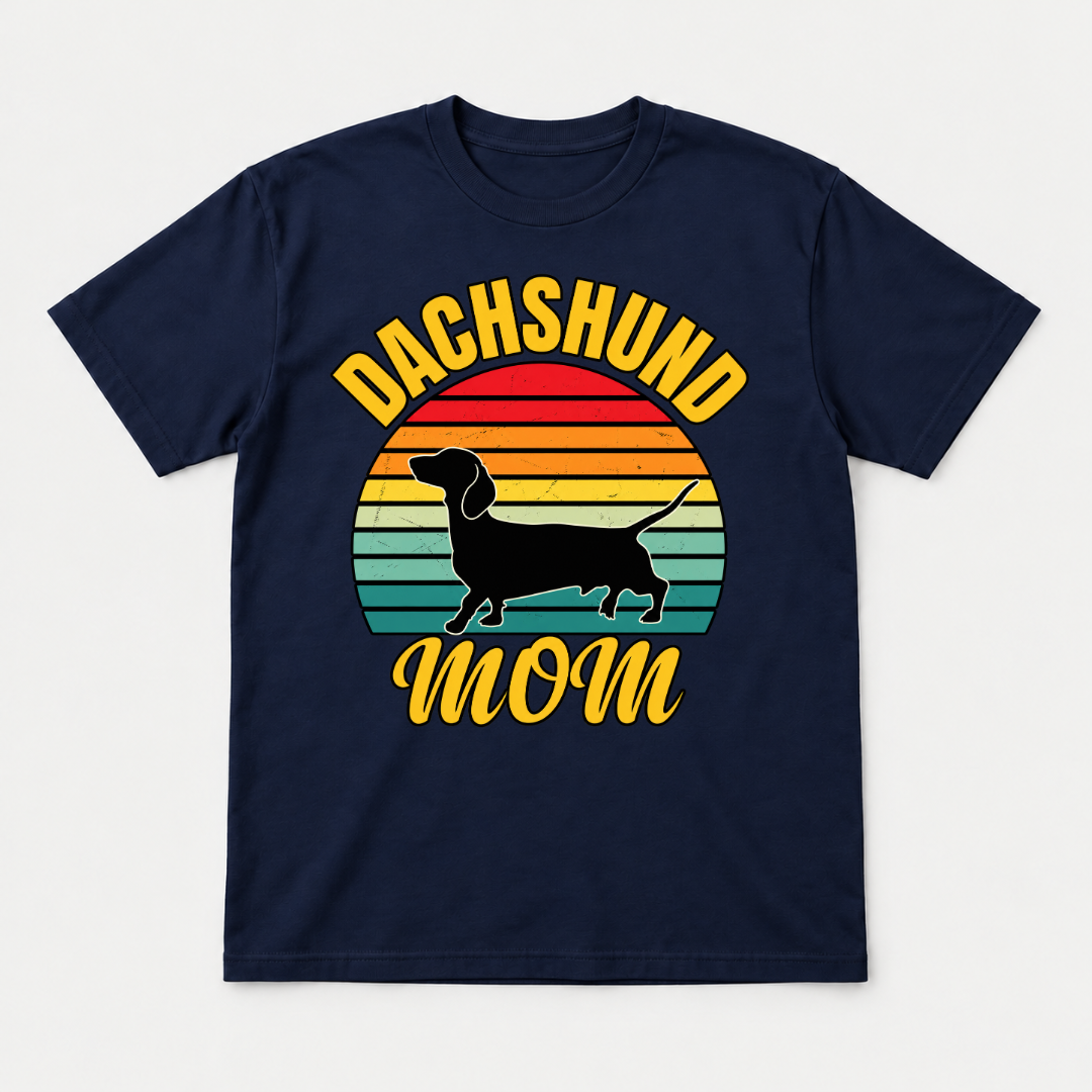 Dachshund Mom Sunset Silhouette Dog Graphic T-Shirt & Sweatshirt