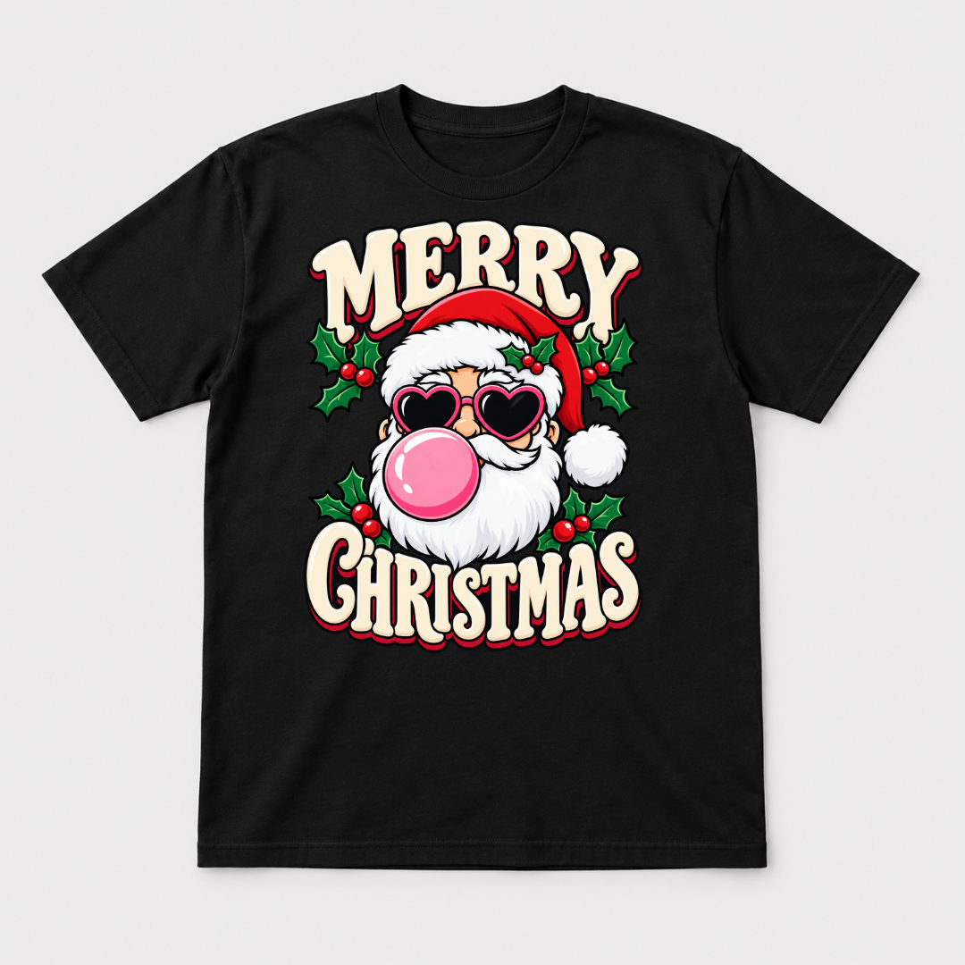 Funny Santa Bubblegum Christmas T-Shirt & Sweatshirt