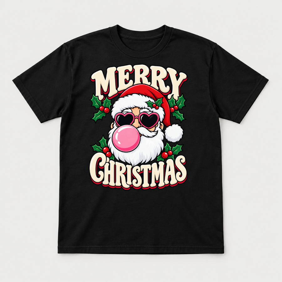 Funny Santa Bubblegum Christmas T-Shirt & Sweatshirt