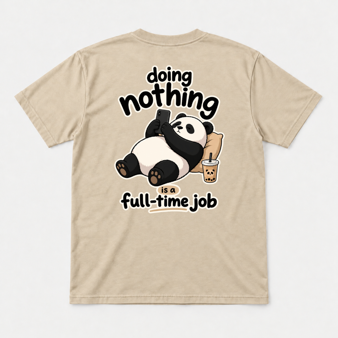 Doing Nothing Panda Graphic T-Shirt & Sweatshirt