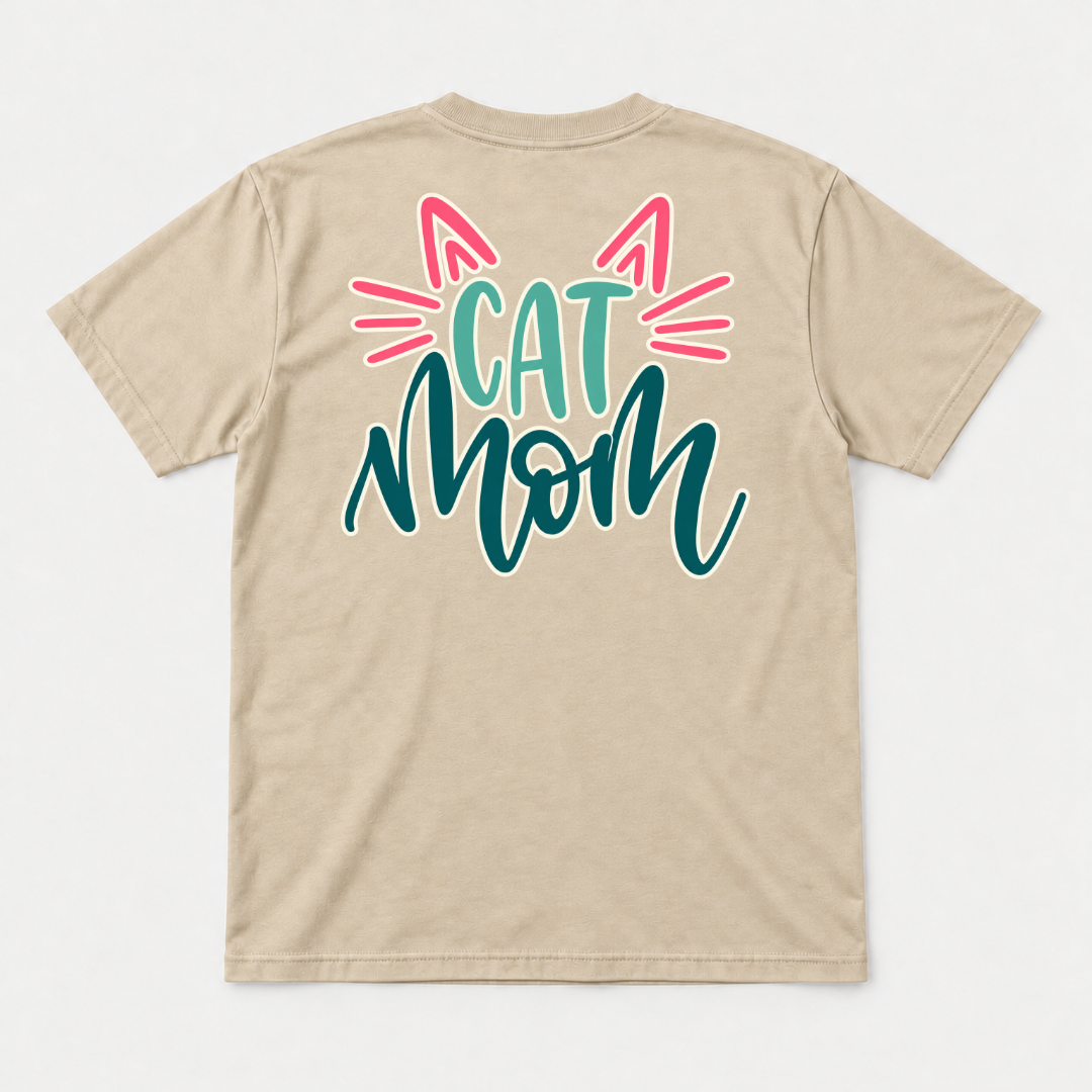 Cat Mom Pastel Lettering Graphic T-Shirt & Sweatshirt