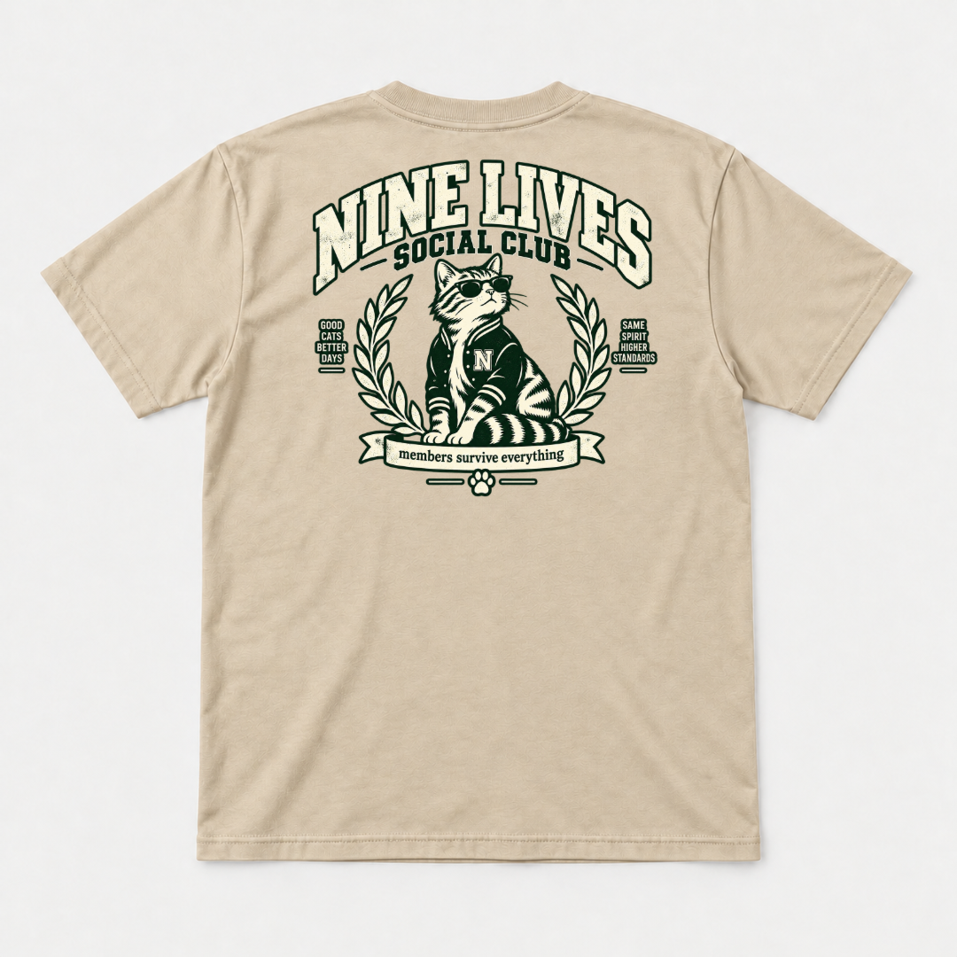 Nine Lives Social Club Cat Graphic T-Shirt & Sweatshirt