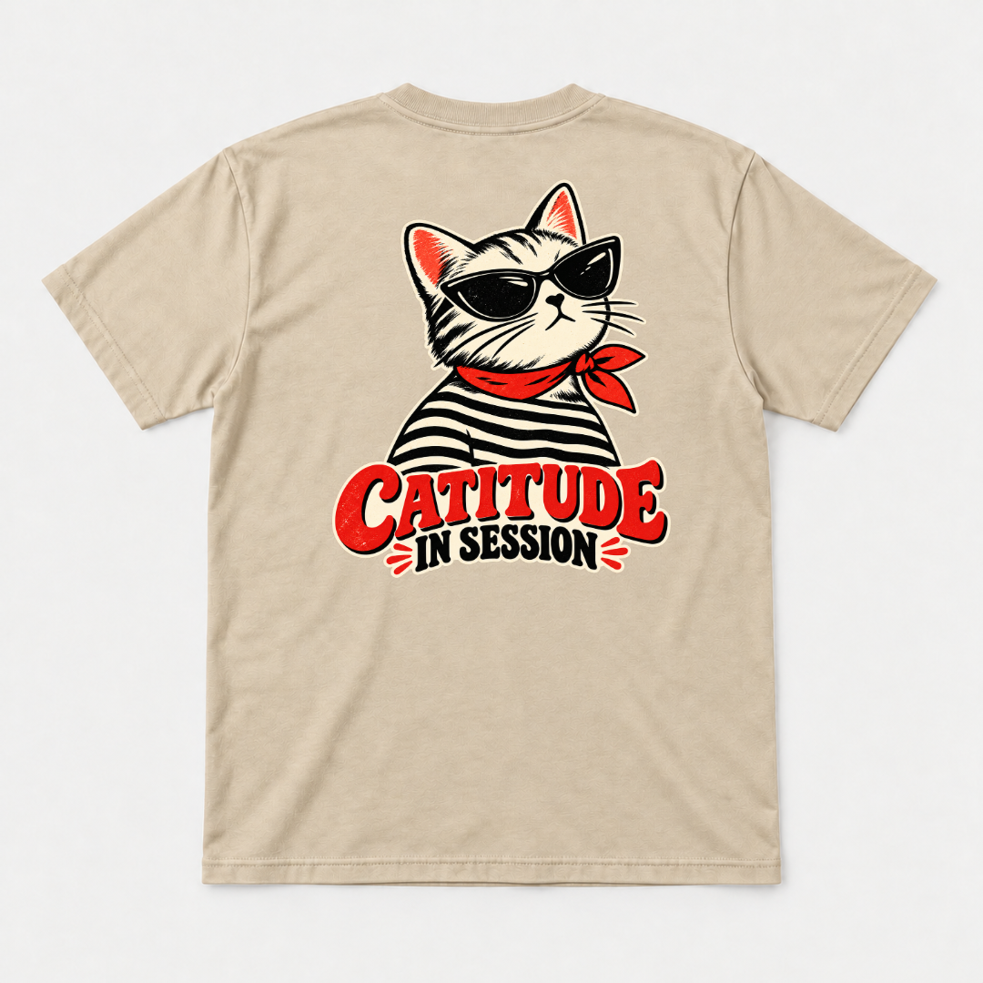 Catitude in Session Cat Graphic T-Shirt & Sweatshirt