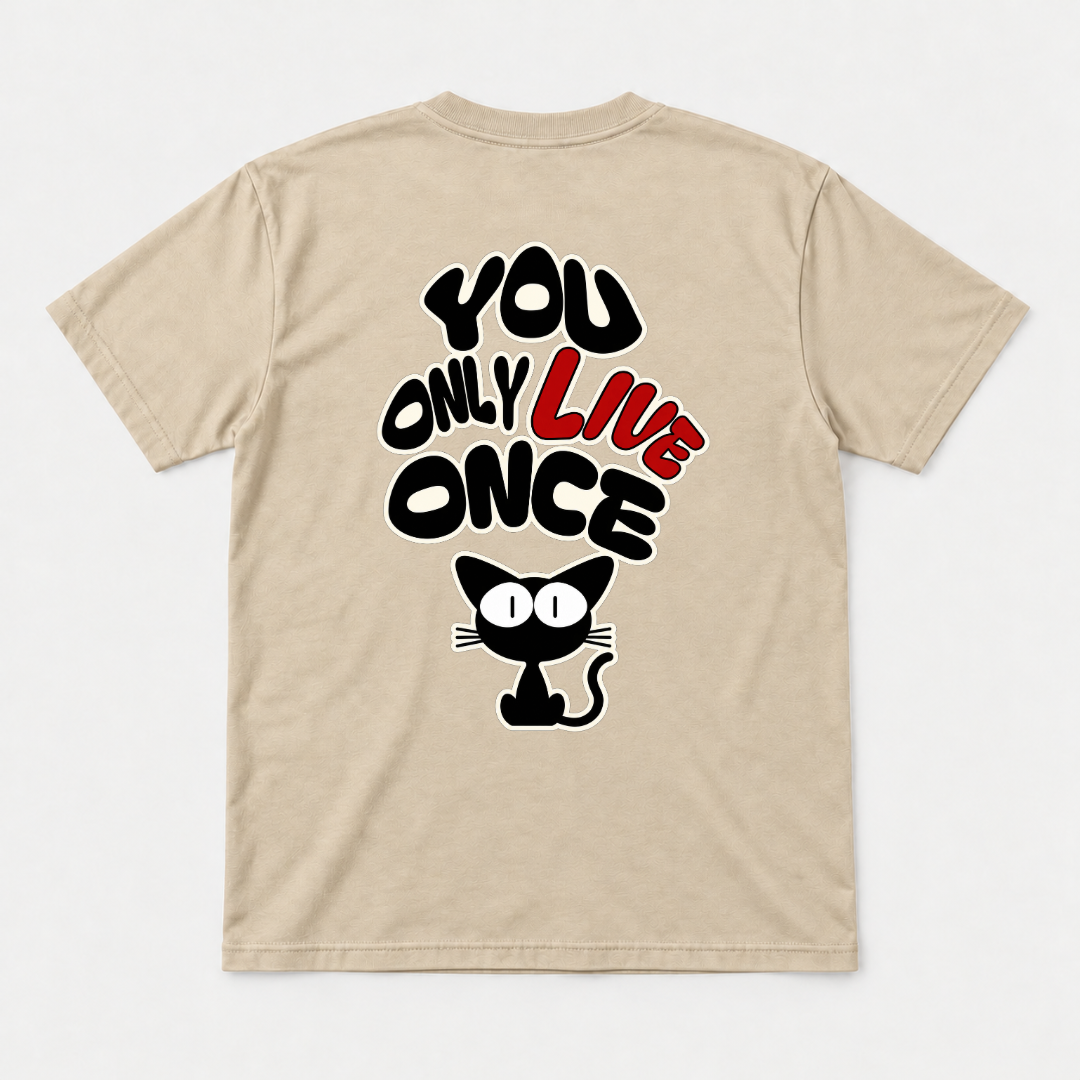 You Only Live Once Cat Graphic T-Shirt & Sweatshirt