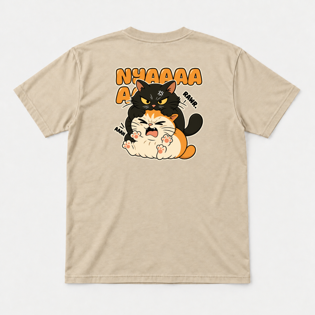 Nyaaa Cat Fight Comic Graphic T-Shirt & Sweatshirt