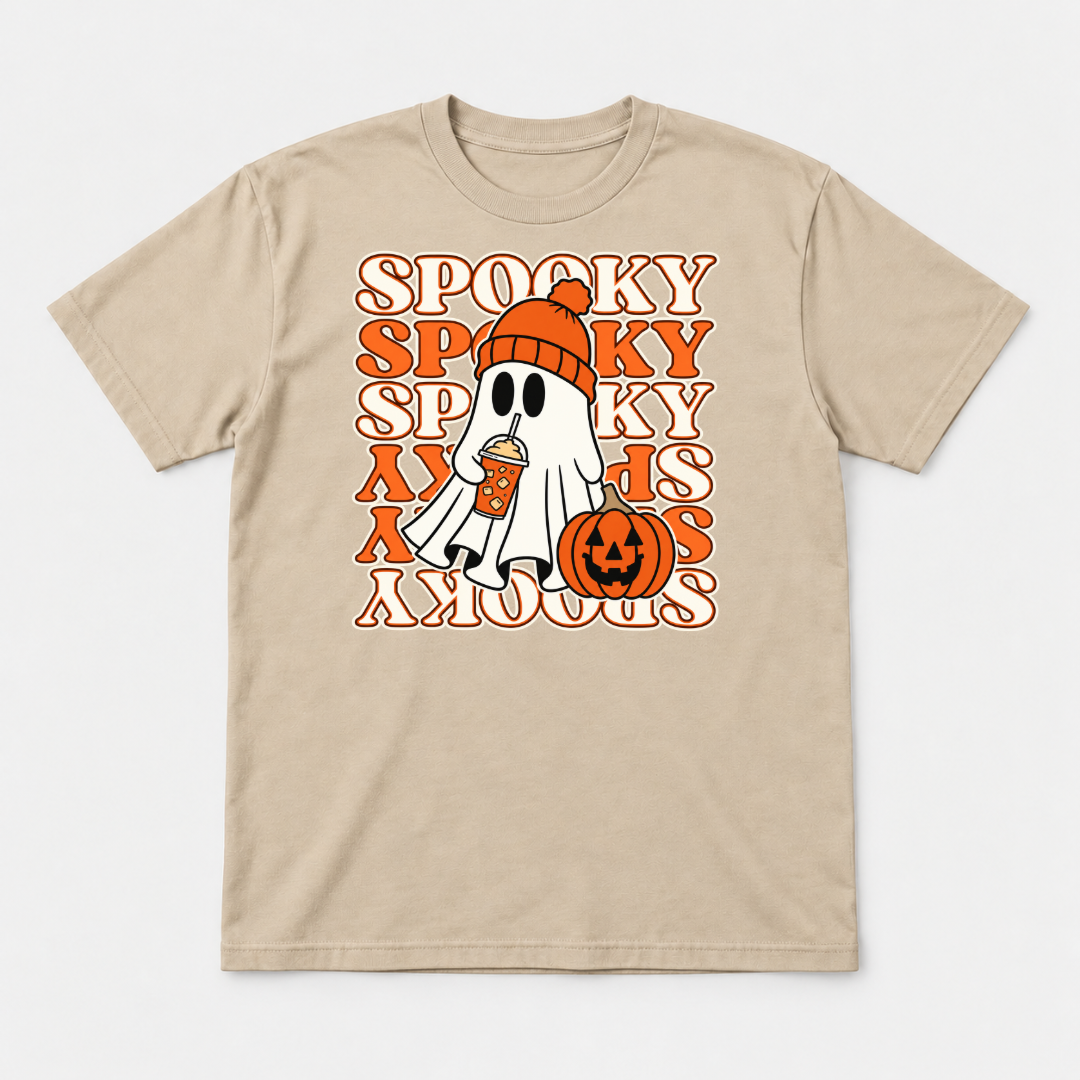 Spooky Ghost and Pumpkin Halloween Graphic T-Shirt & Sweatshirt
