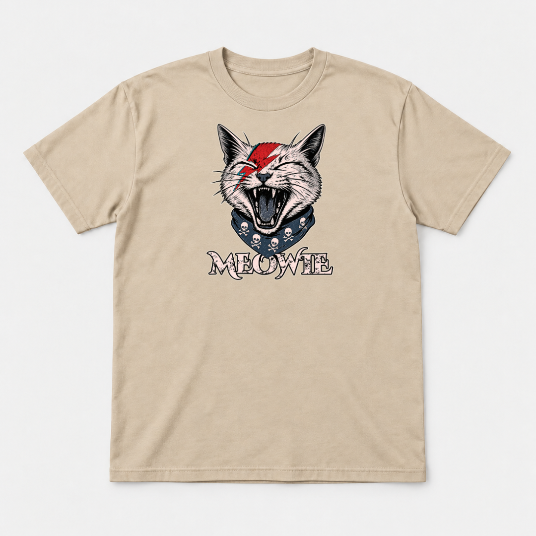 Meowtie Glam Rock Cat Graphic T-Shirt & Sweatshirt