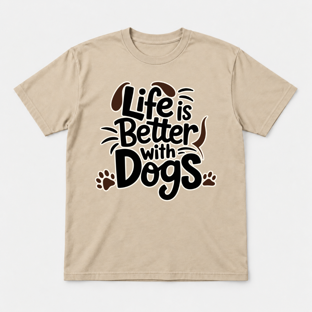 Life Is Better With Dogs Typography Graphic T-Shirt & Sweatshirt
