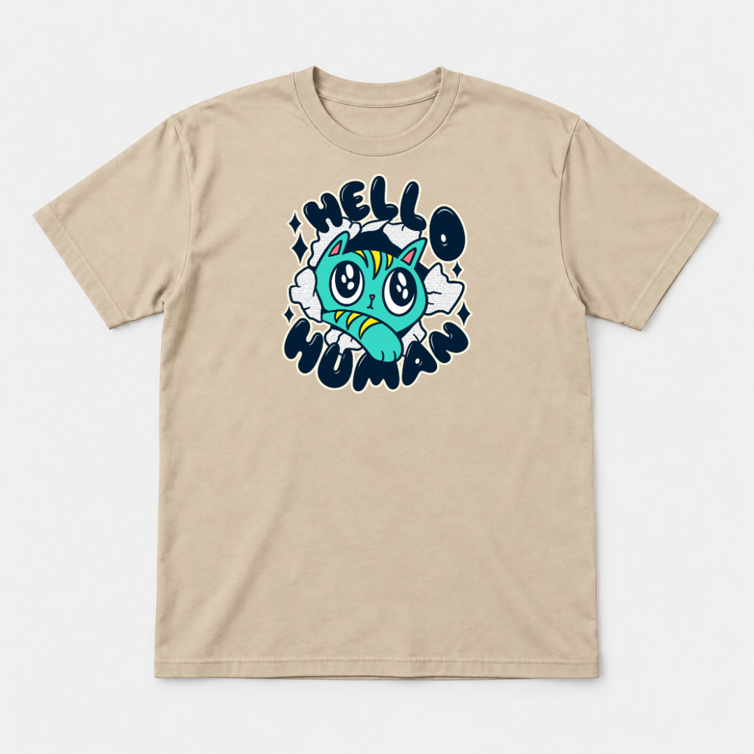 Hello Human Cat Graphic T-Shirt & Sweatshirt