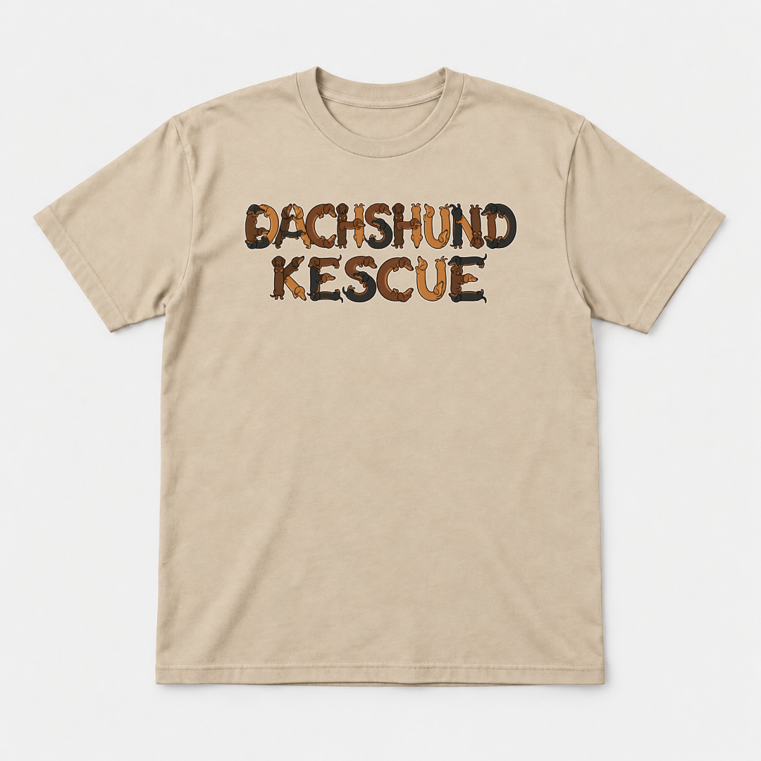 Dachshund Rescue Dog Lettering Graphic T-Shirt & Sweatshirt