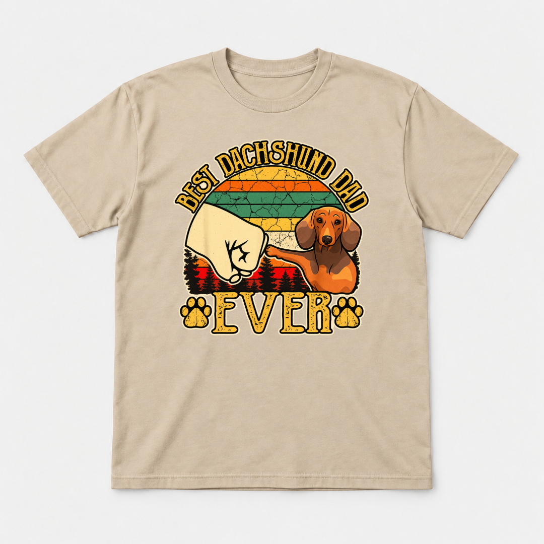 Best Dachshund Dad Ever Fist Bump - Dog Graphic T-Shirt & Sweatshirt
