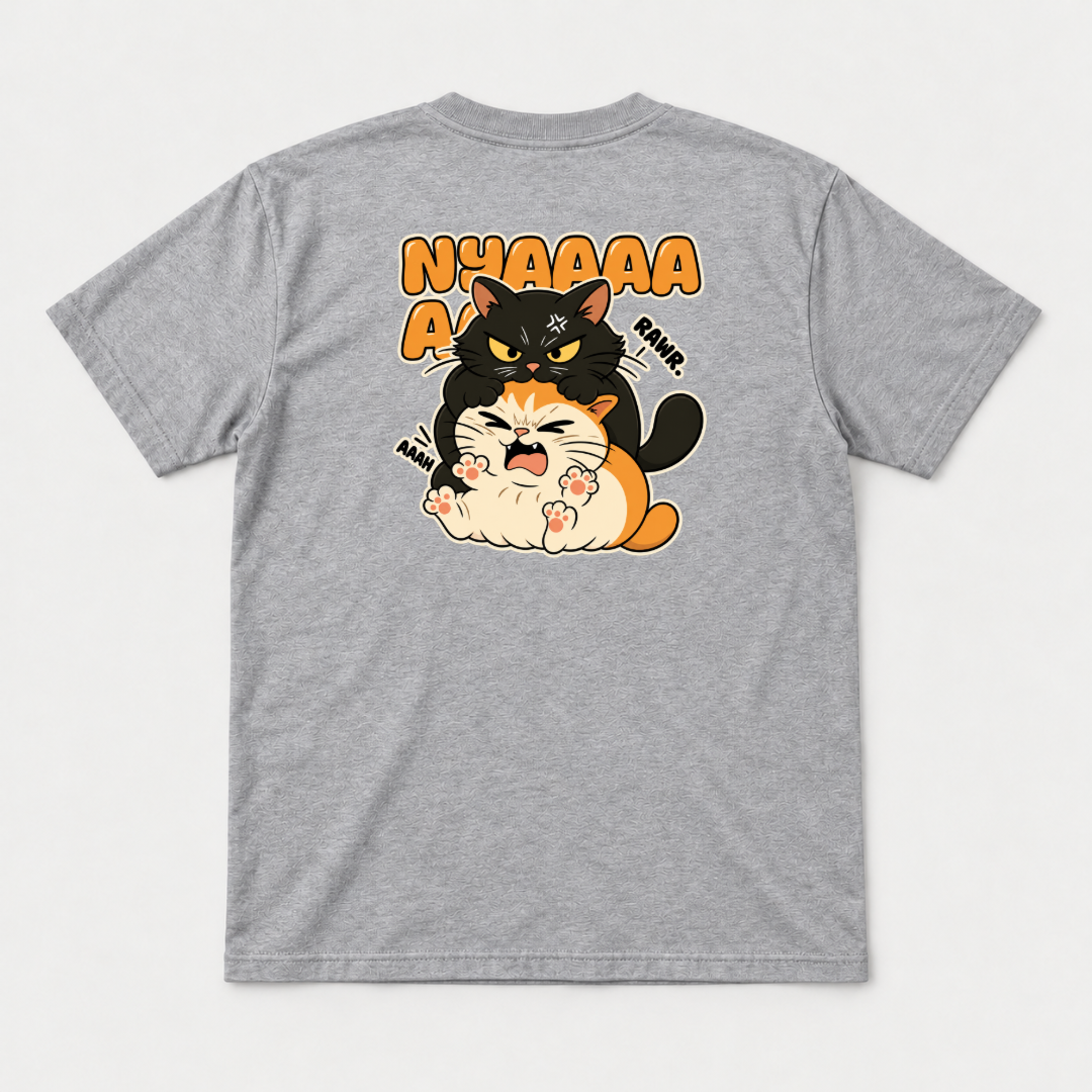 Nyaaa Cat Fight Comic Graphic T-Shirt & Sweatshirt